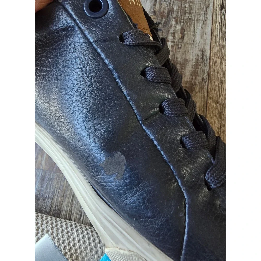 Tommy Hilfiger Men's Navy Leather Low Top Sneakers Casual Shoes Size US 7 EUR 39